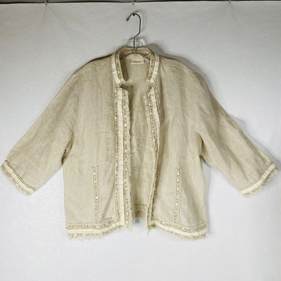 Chico&apos;s Jackets & Blazers - Chico’s Size 3 / XL Linen Blend Jacket